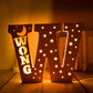 Custom 26 Letters Name Wall Decor LED Night Light Personalized With Stars Wooden Lamp