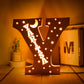Custom 26 Letters Name Wall Decor LED Night Light Personalized With Stars Wooden Lamp