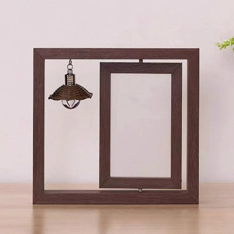 Personalized Wooden Photo Frame With Lamp Bulb
