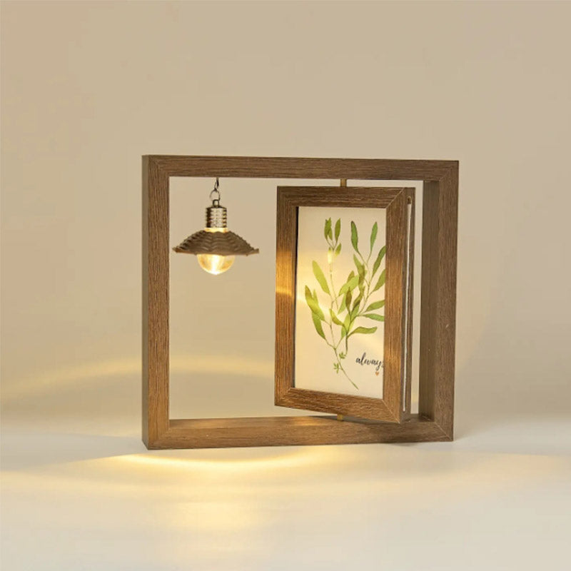 Personalized Wooden Photo Frame With Lamp Bulb