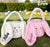 Custom Cute Furry Easter Bunny Basket with Glitter Name