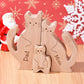 Wooden Cat Family Puzzle Animal Family Decor for New Mom Gift