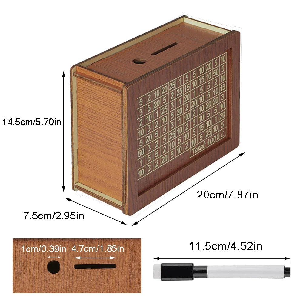 Wooden Piggy Banks, Cash Boxes, Reusable Assembled Cash Boxes
