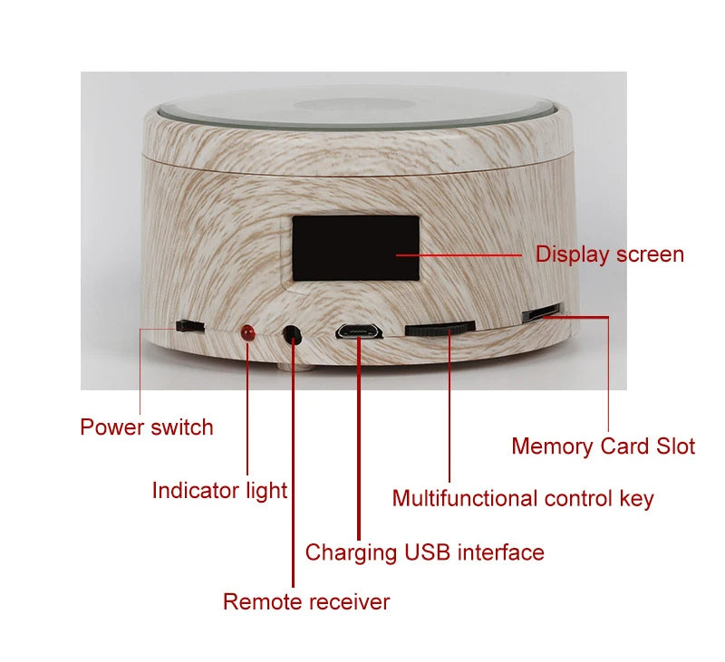 Love Crystal Photo Customized Picture Text Night Light Bluetooth Music Player