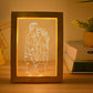 Personalized Custom Photo Night Light USB Wooden Base DIY Photo Frame Lamp