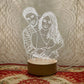 Personalized 3D Night Light USB Wooden Base DIY Acrylic Lamp