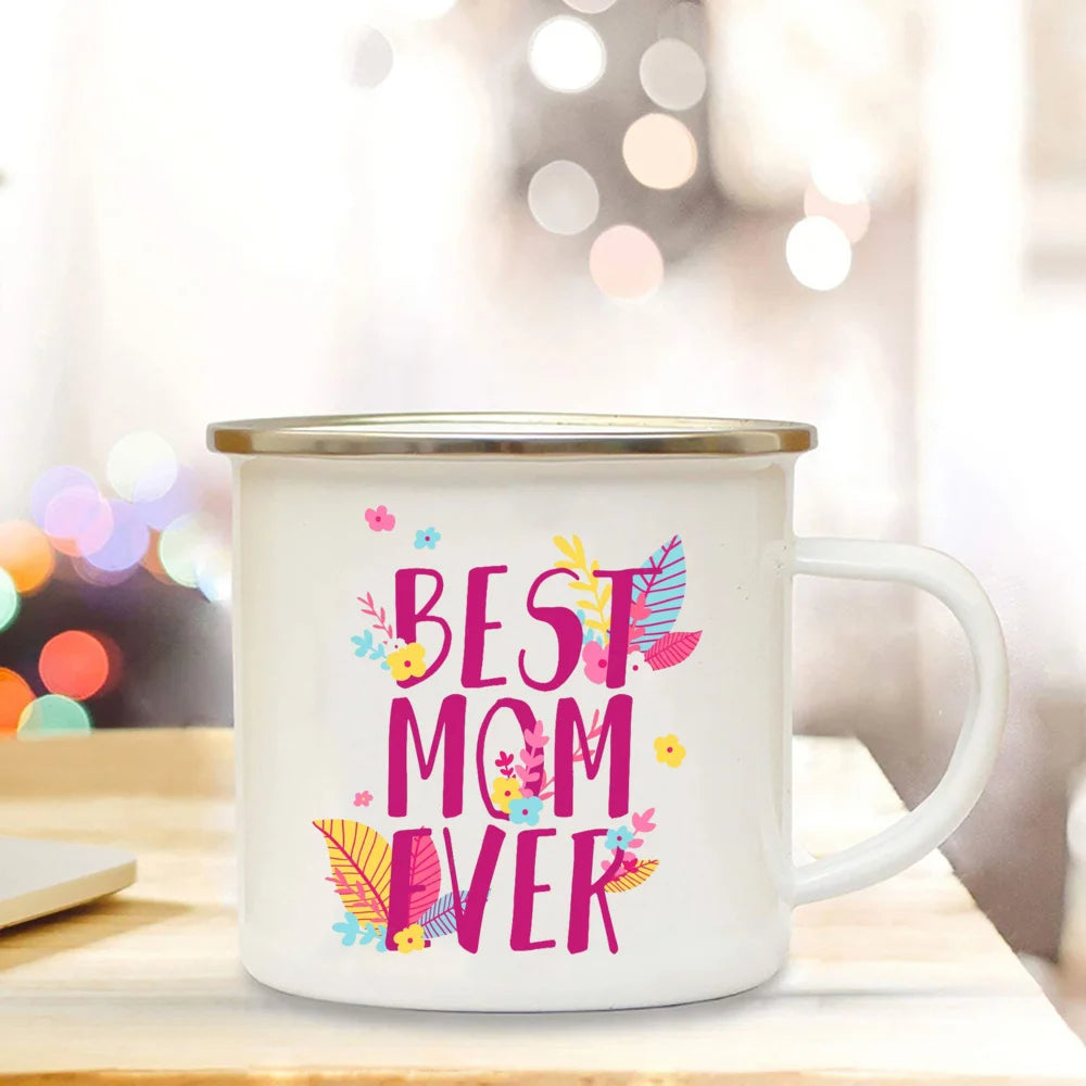 Best Mom Ever Enamel Cups Mothers Day Gift for Mom Mommy Birthday Gifts