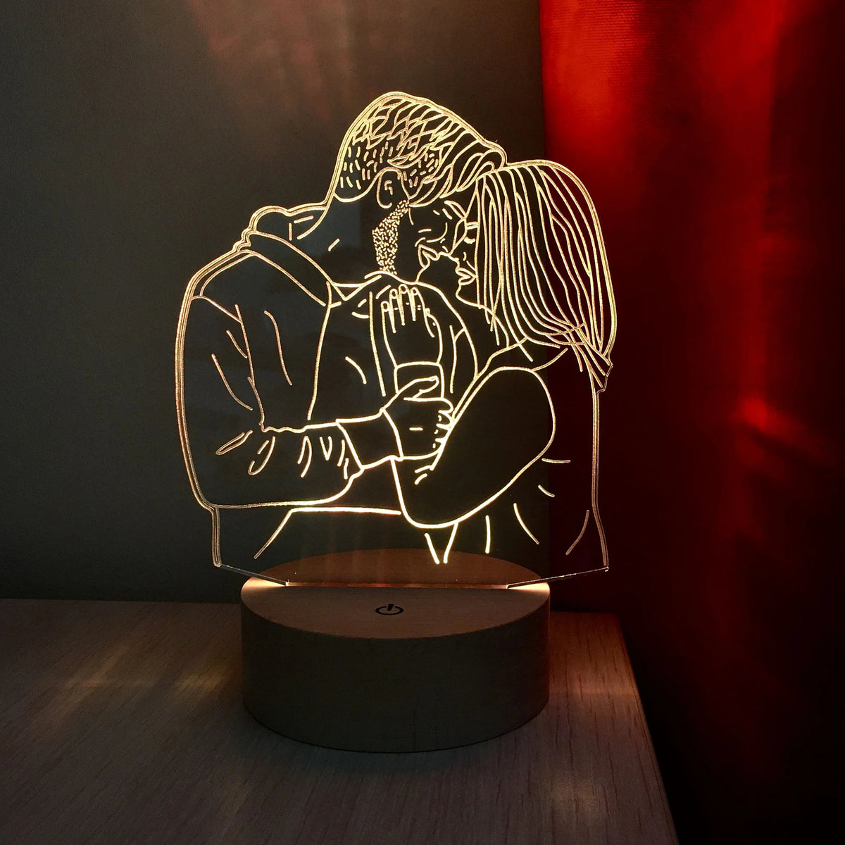 Personalized 3D Night Light USB Wooden Base DIY Acrylic Lamp