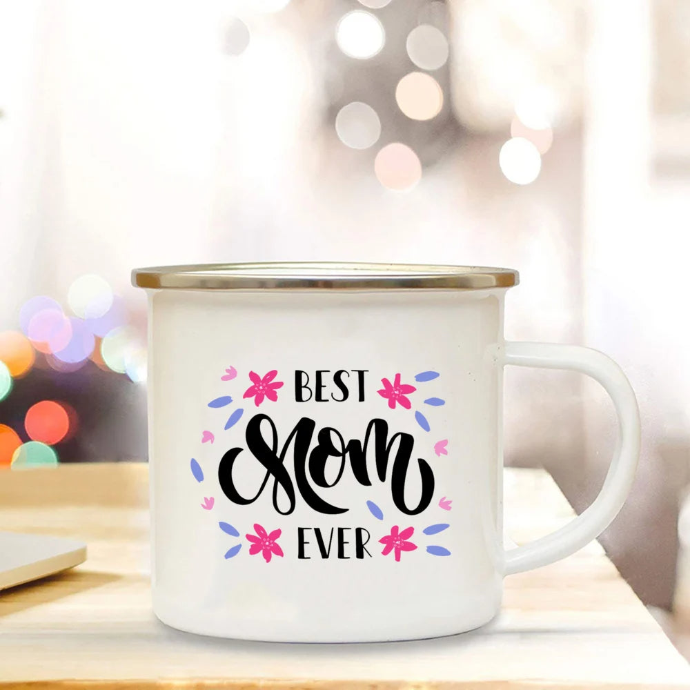 Best Mom Ever Enamel Cups Mothers Day Gift for Mom Mommy Birthday Gifts