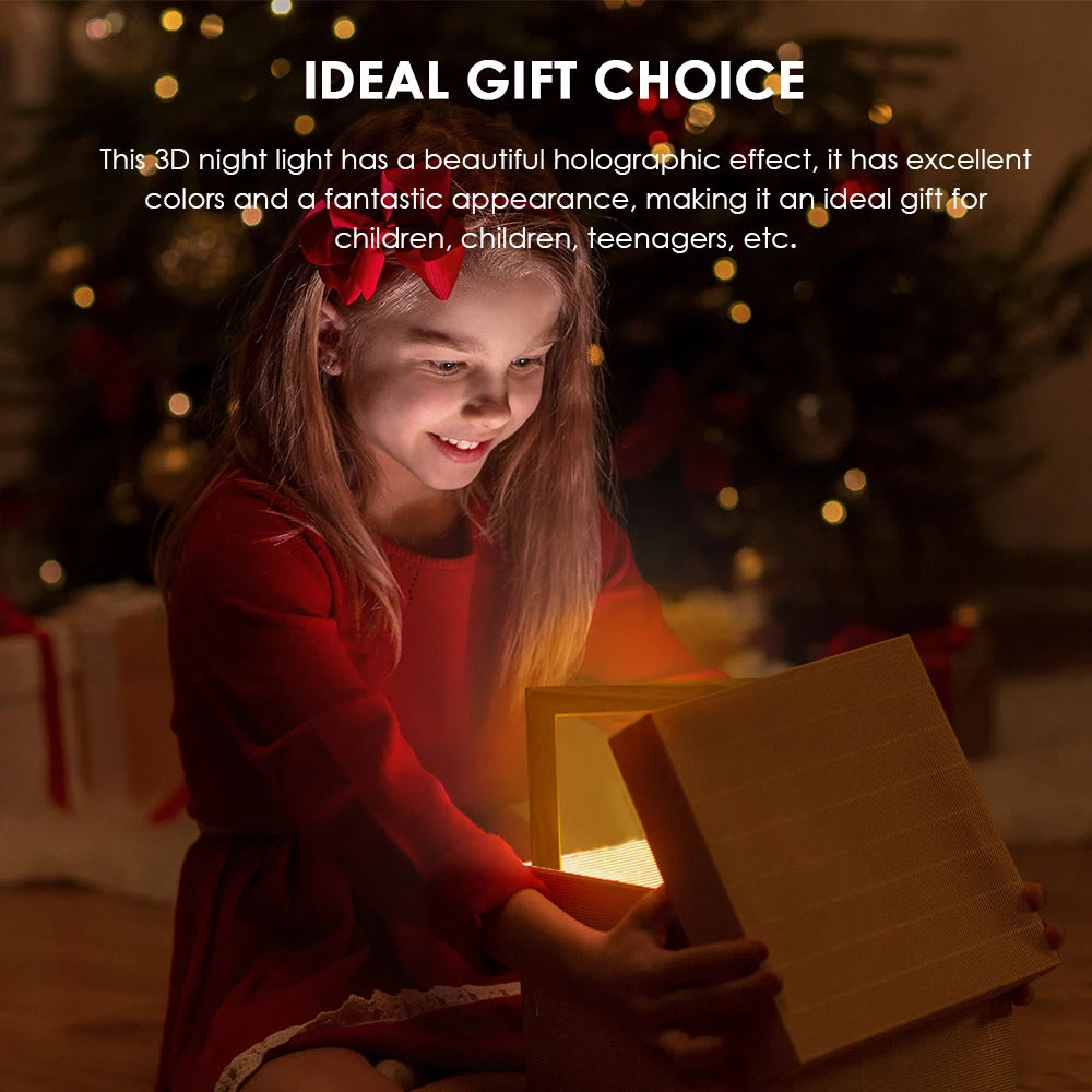 Personalized Custom Photo Night Light USB Wooden Base DIY Photo Frame Lamp