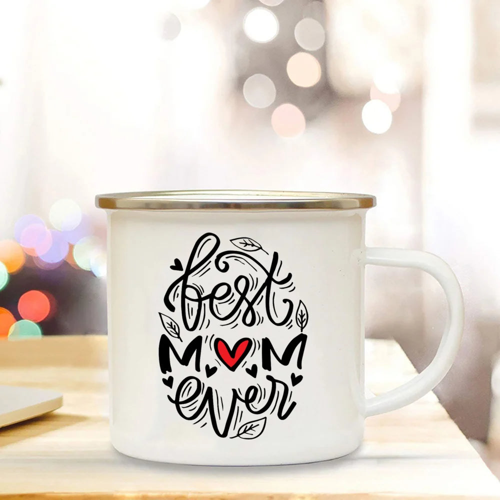 Best Mom Ever Enamel Cups Mothers Day Gift for Mom Mommy Birthday Gifts