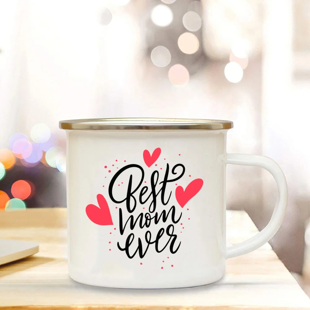 Best Mom Ever Enamel Cups Mothers Day Gift for Mom Mommy Birthday Gifts