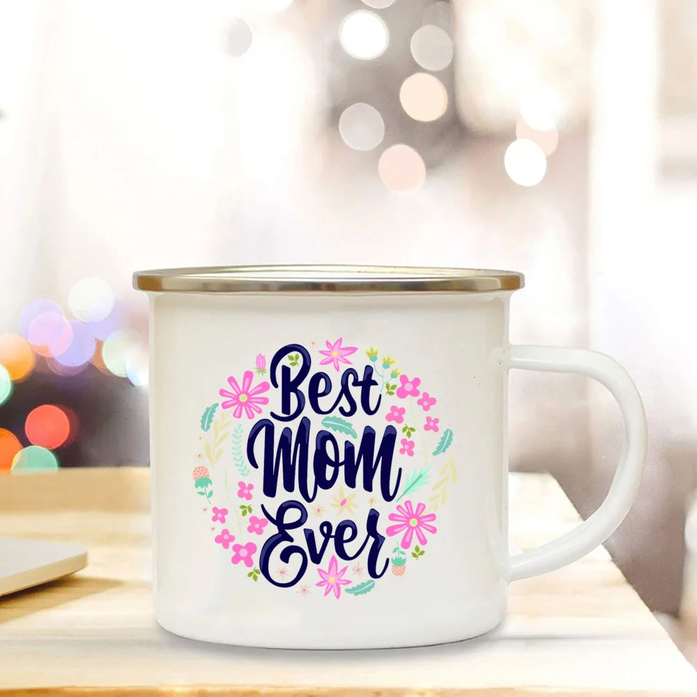 Best Mom Ever Enamel Cups Mothers Day Gift for Mom Mommy Birthday Gifts