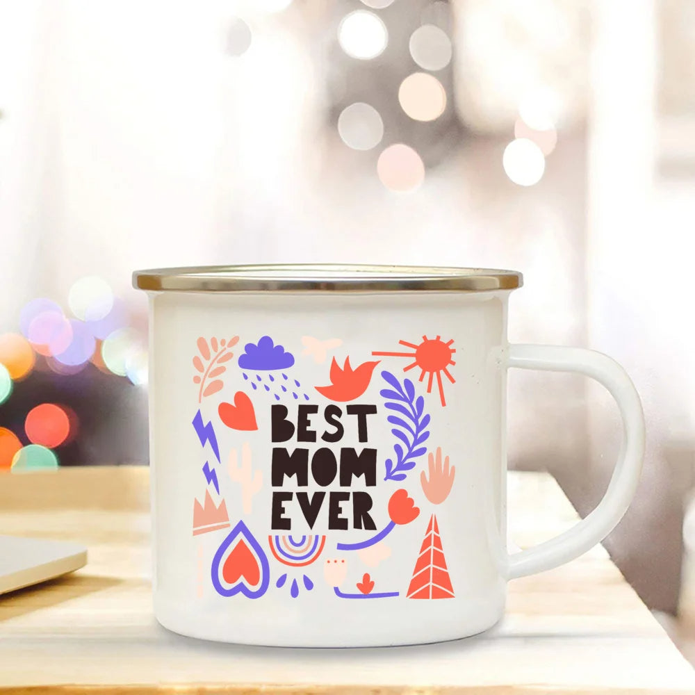 Best Mom Ever Enamel Cups Mothers Day Gift for Mom Mommy Birthday Gifts