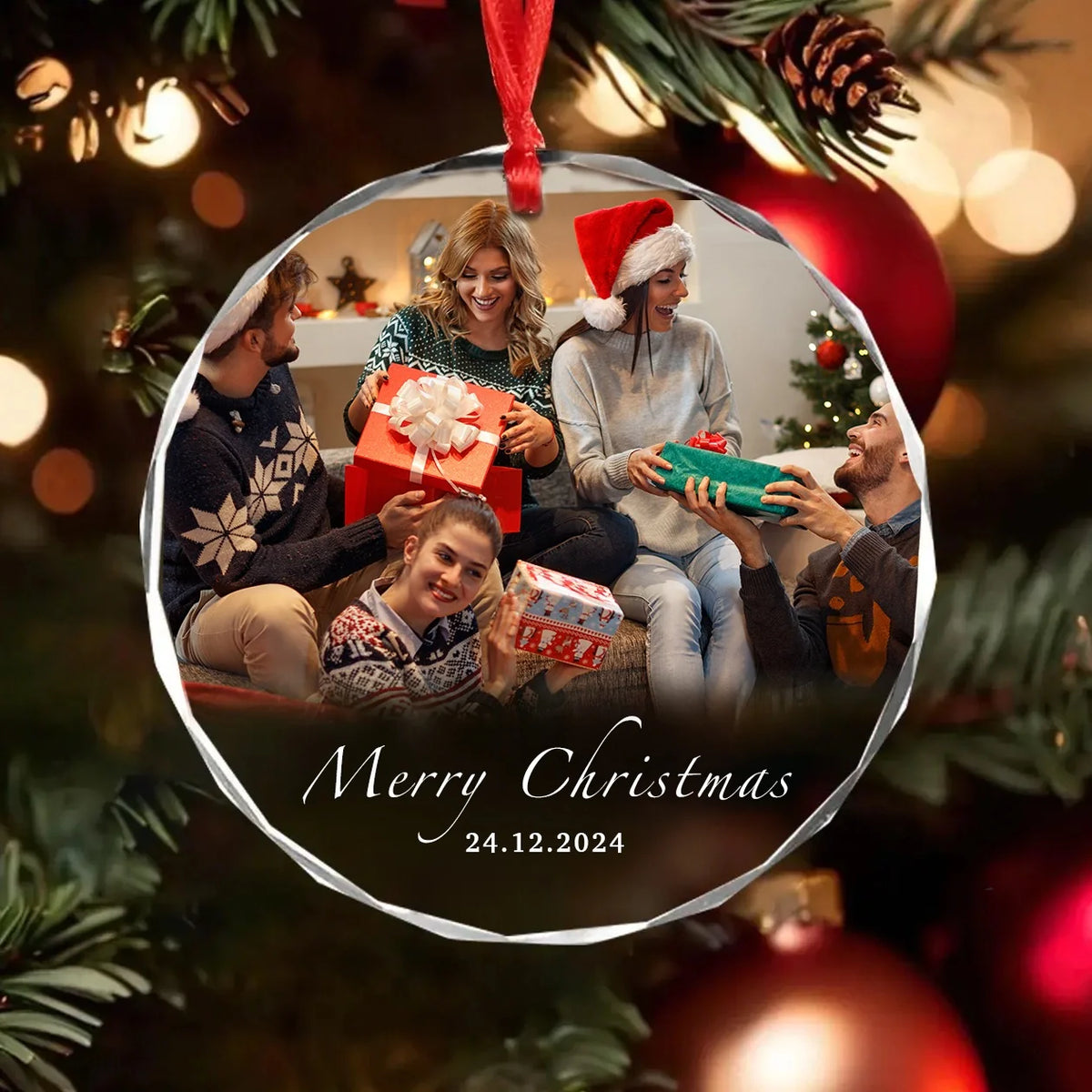 Personalized Couple Photo Hanging Ornament