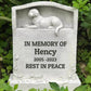Upright Pet Headstone for Dog, Personalized Dog Memorial Stone Resin Dog Statue