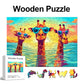 Three Leisurely Giraffes Wooden Puzzle