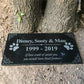 Granite Pet Memorial Stones, Personalized Pet Grave Markers for Dogs or Cats