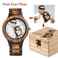 Custom LOGO Printing Your Own Photo Men Watch Unique Bamboo Wood Wristwatch