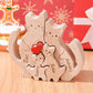 Wooden Cat Family Puzzle Animal Family Decor for New Mom Gift