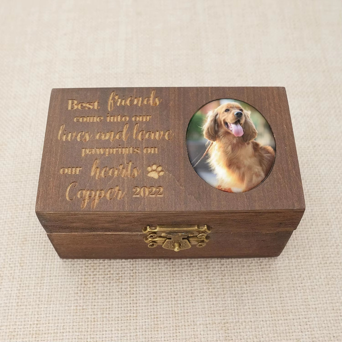 Custom Pet Fur Box, Personalized Urn for Pet Ashes, Engraved Wood Box for Pets