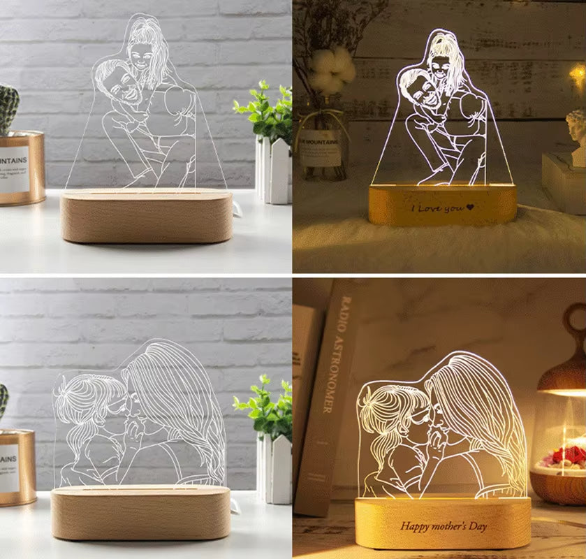 Personalized Acrylic Lamp Customized Photo Text Night Light