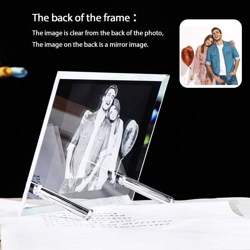 Custom Crystal Photo Frame Personalized Engraving Customized Home Deco