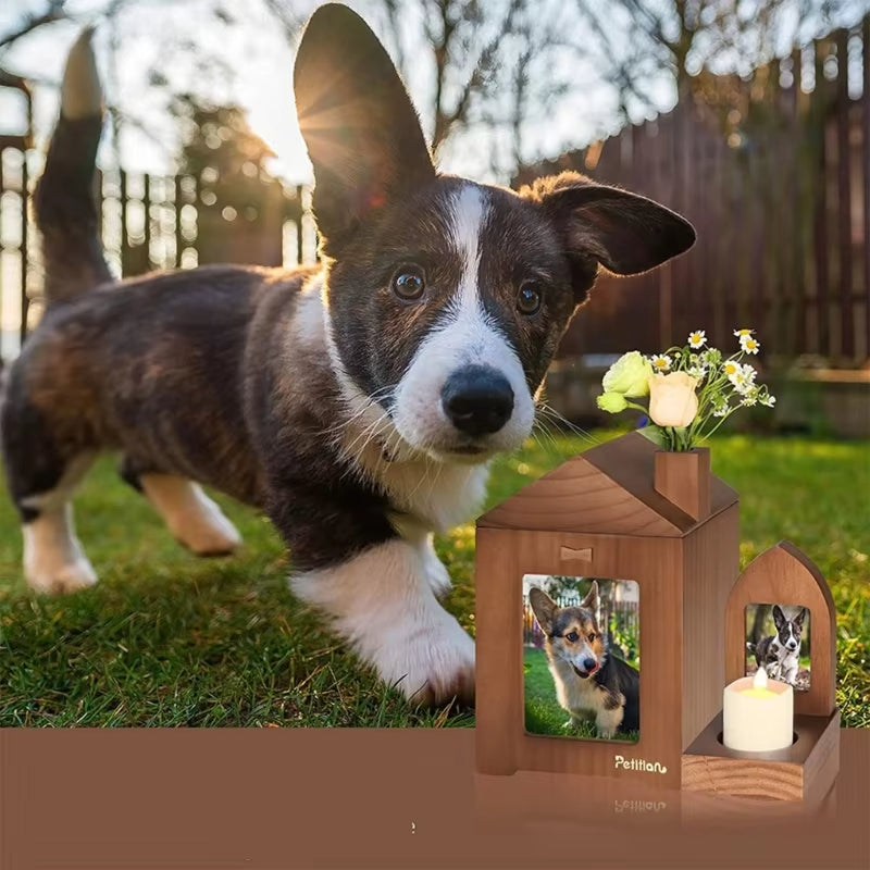 Pet Urns with Photo Frame Funeral Cremation Small Box Urn Loving Memory Pet Picture Frame