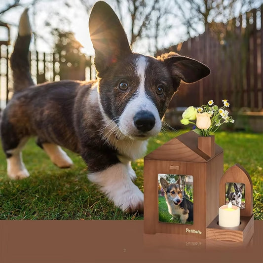 Pet Urns with Photo Frame Funeral Cremation Small Box Urn Loving Memory Pet Picture Frame