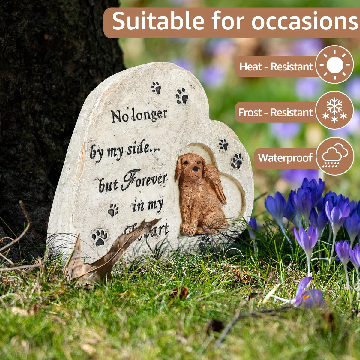 Dog Memorial Stone Resin Pet Memorial Sympathy Statue