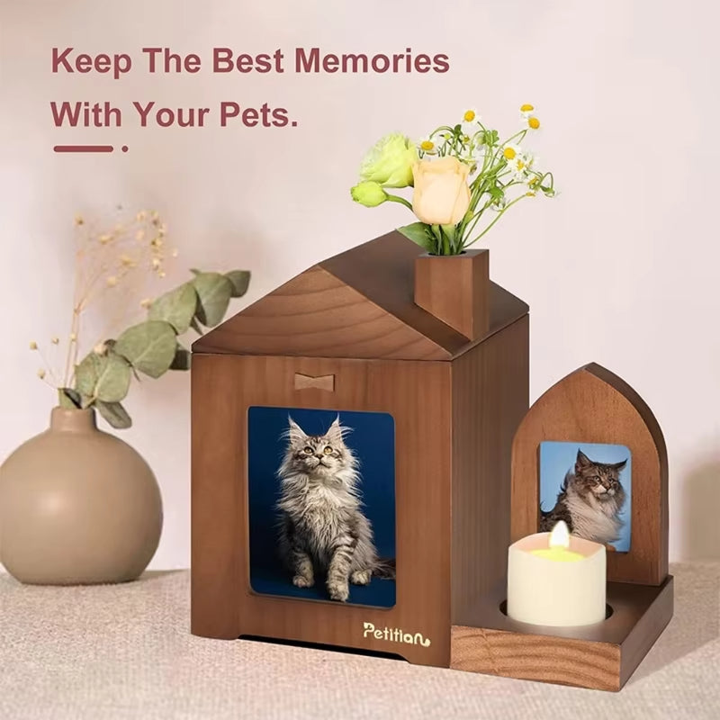 Pet Urns with Photo Frame Funeral Cremation Small Box Urn Loving Memory Pet Picture Frame