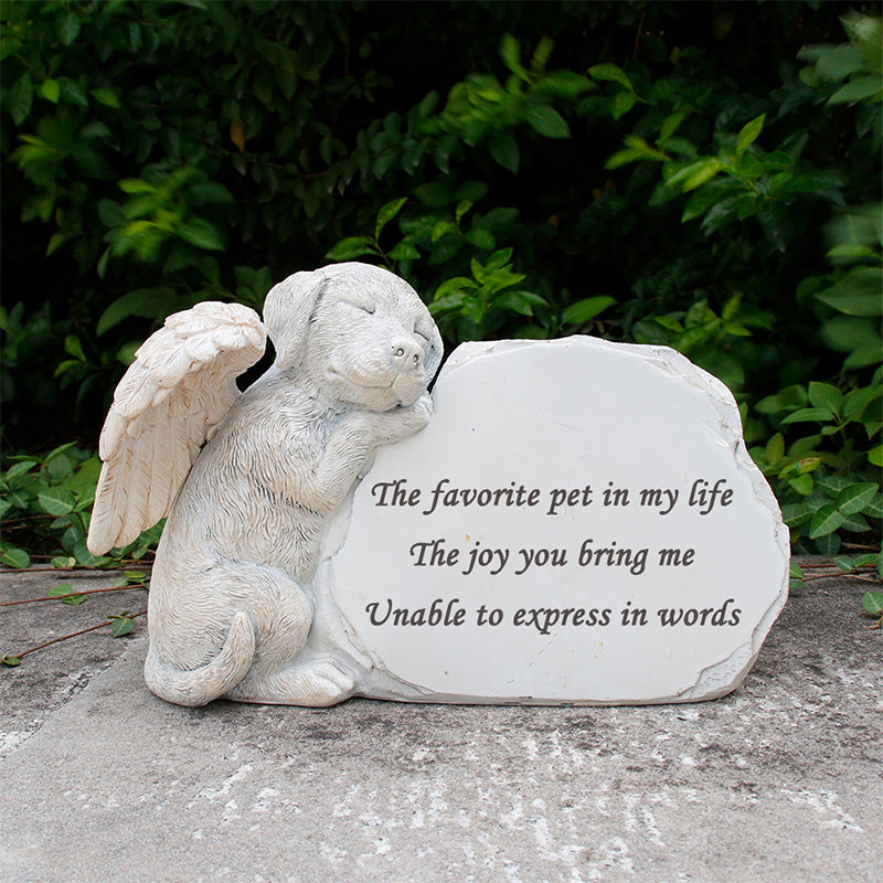 Personalized Dog Angel Memorial Garden Statue