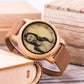 Ultra-High Precision Laser Photo Wood Watch Genuine Leather Strap Customize Unique Christmas Gift