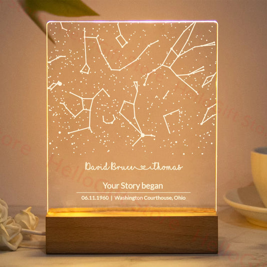 Personalized Constellation Chart Lamp Customized Bedroom Night Light