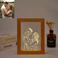 Personalized Custom Photo Night Light USB Wooden Base DIY Photo Frame Lamp