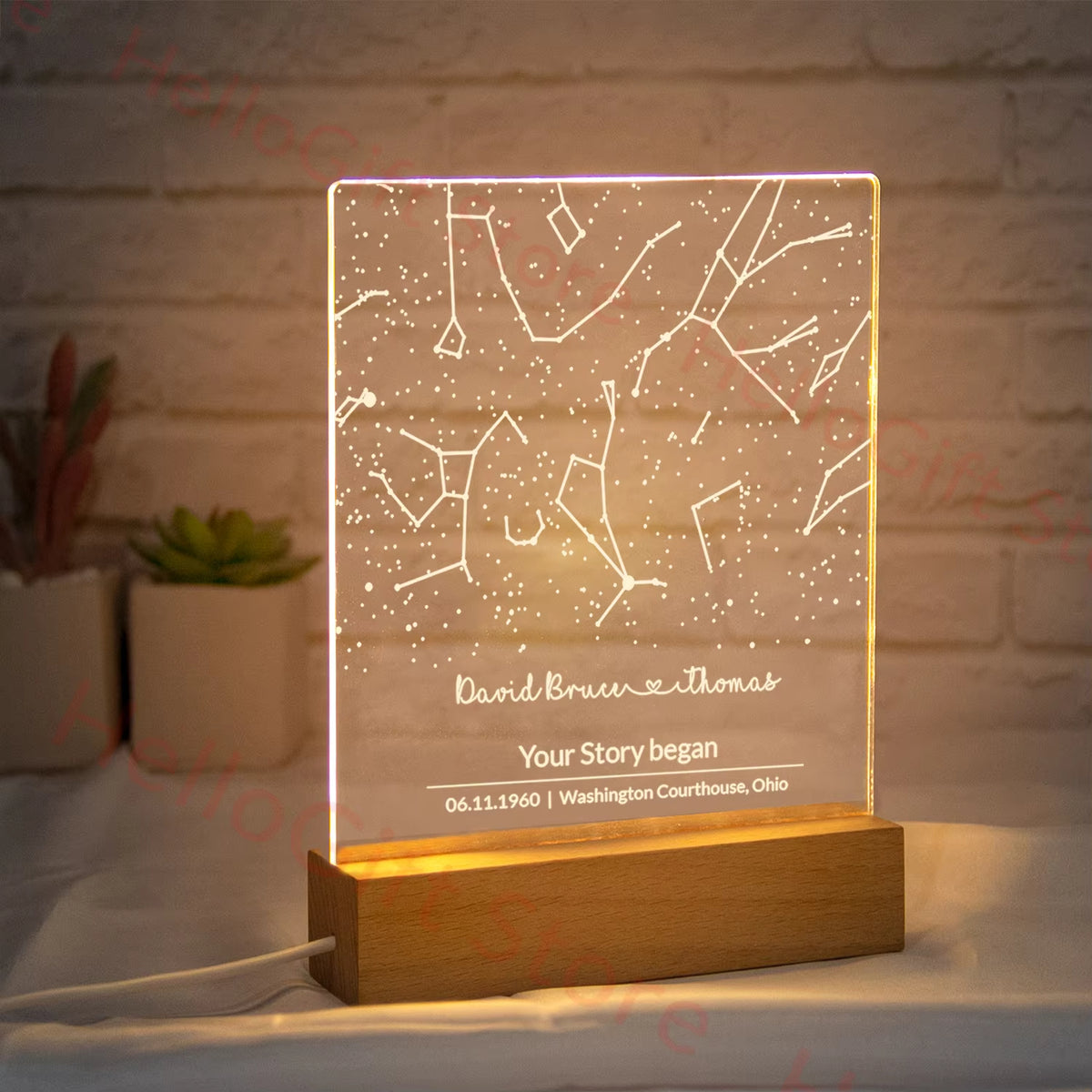 Personalized Constellation Chart Lamp Customized Bedroom Night Light