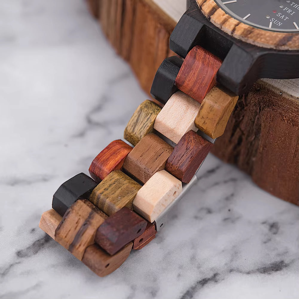 Wood Watch Men Women Quartz Wristwatch Couple Timepiece Clock