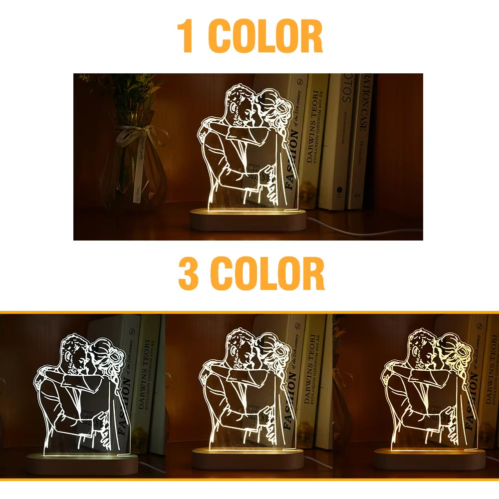 Custom Birthdays Wedding Anniversaries Gifts Led 3D Lamp Light