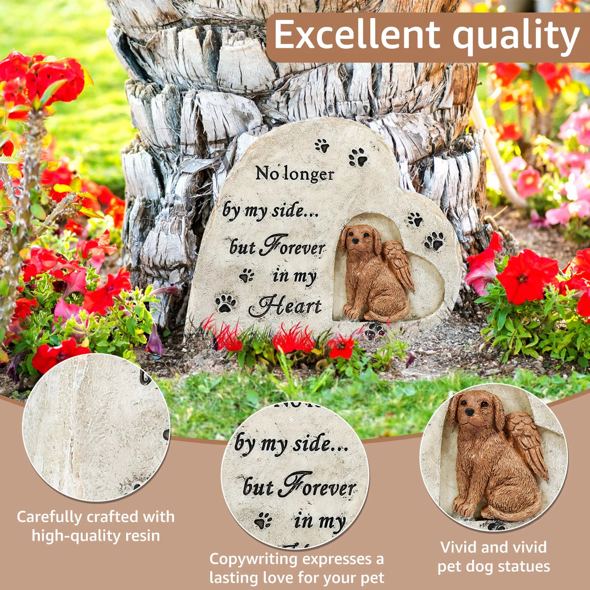 Dog Memorial Stone Resin Pet Memorial Sympathy Statue