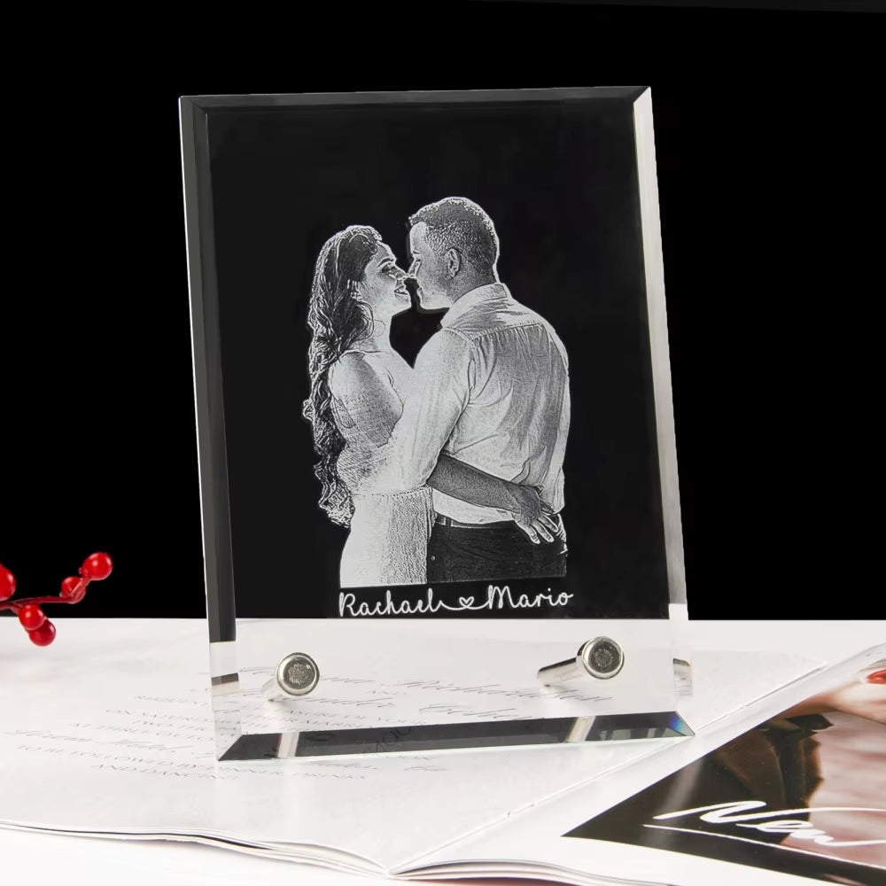Custom Crystal Photo Frame Personalized Engraving Customized Home Deco