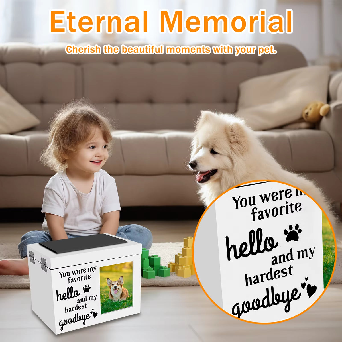 Personalized Pet Keepsake Memory Box for Dog or Cat Ashes