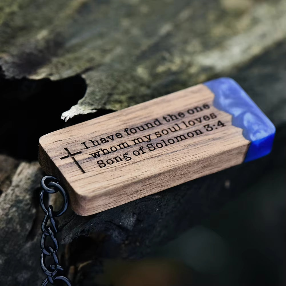 Custom Resin Wood Keychain Fashion Personlized Gift for Couple Car Key Ring Key Chain