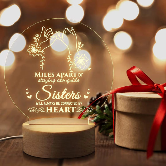 3D Night Light USB Wooden Base Decoration Maison Acrylic LED Lamp