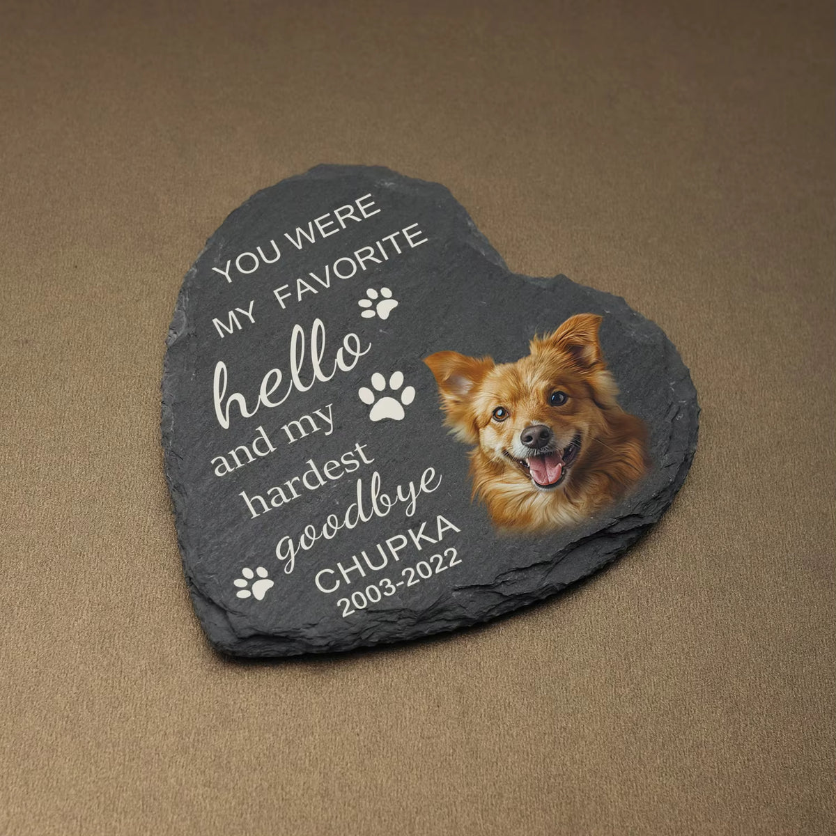 Personalized Pet Memorial Stones, Memorial Garden Stone Engraved with Photo