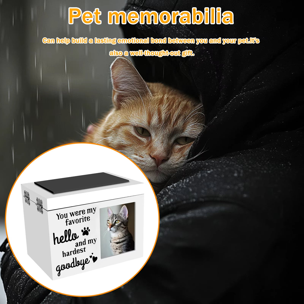 Personalized Pet Keepsake Memory Box for Dog or Cat Ashes