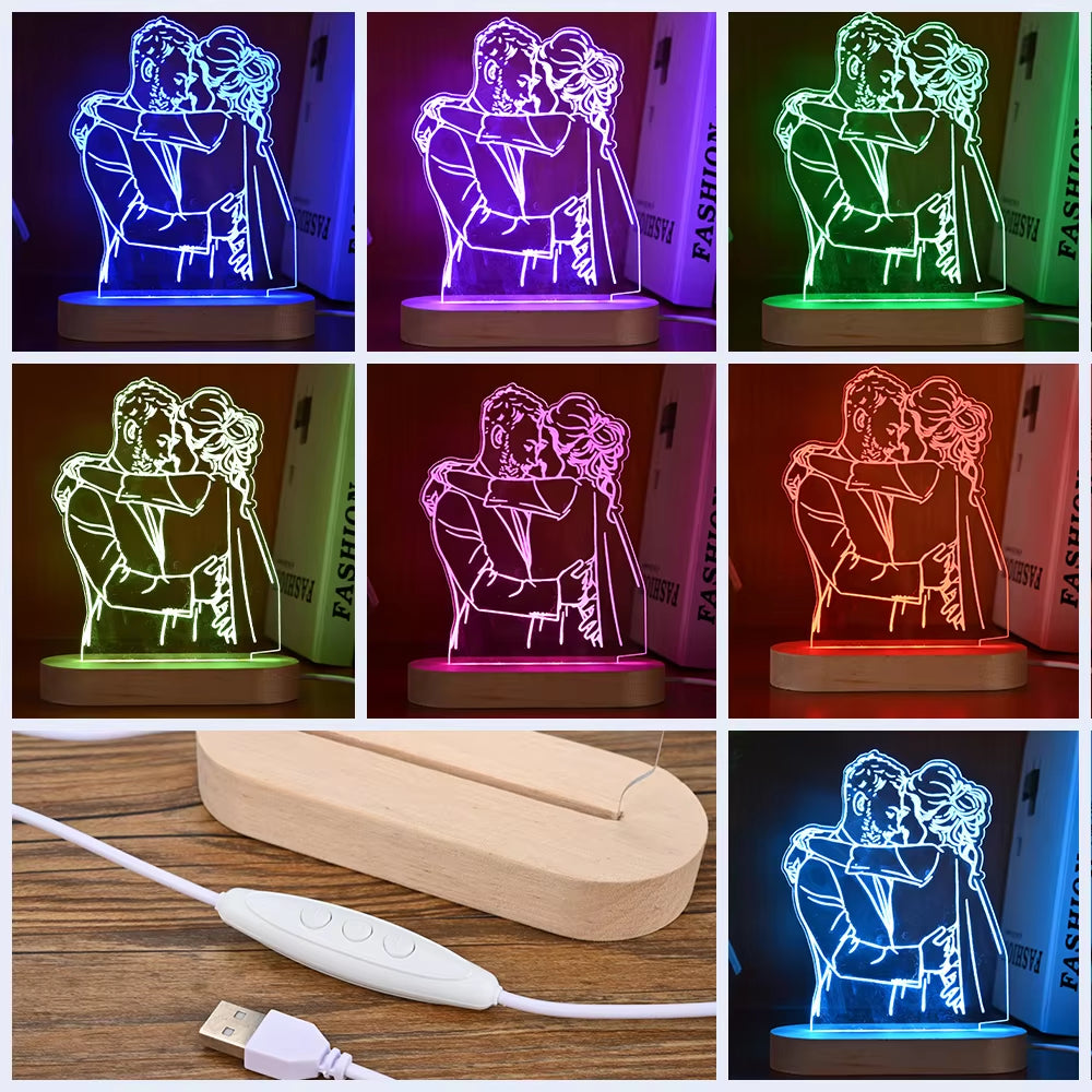 Custom Birthdays Wedding Anniversaries Gifts Led 3D Lamp Light
