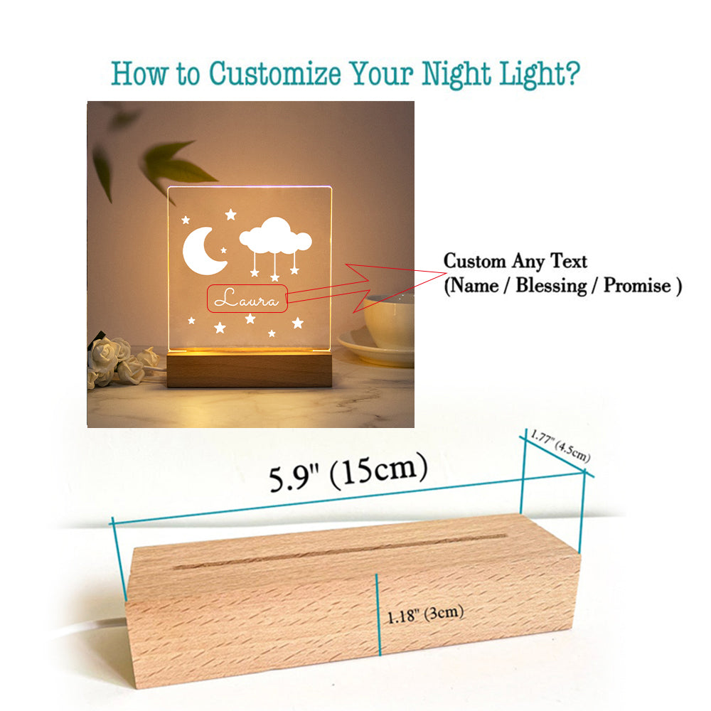 Personalized Nightlight USB LED Customized Name 3D Lamp