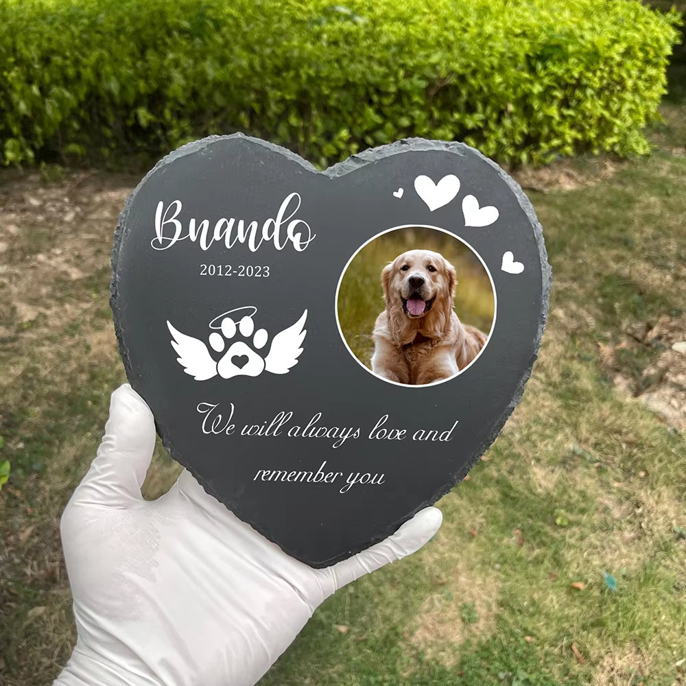 Custom Pet Memorial Garden Stone Slate with Name