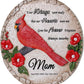 Personalized Human Memorial Garden Stone with Cardinal Statue