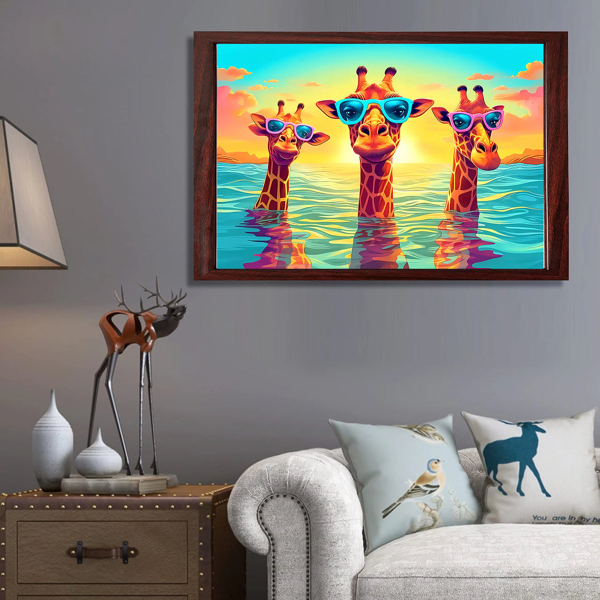 Three Leisurely Giraffes Wooden Puzzle